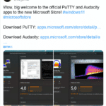PuTTY和Audacity Win32应用现在可在Windows 11微软商店中找到