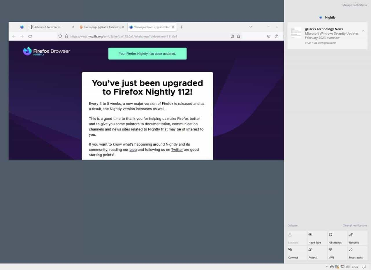 Firefox 111引入新特性：原生支持Win10/Win11通知系统